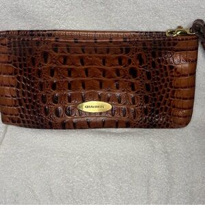 Brahmin Croc- Embossed leather clutch- pre loved -minimal used perfect condition